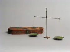 Wooden Box with Bronze Balance Scale, Coptic, 500-600. Creator: Unknown
