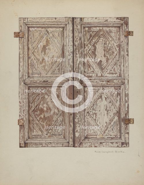 Wooden Cabinet Doors, c. 1939. Creator: Rose Campbell-Gerke.