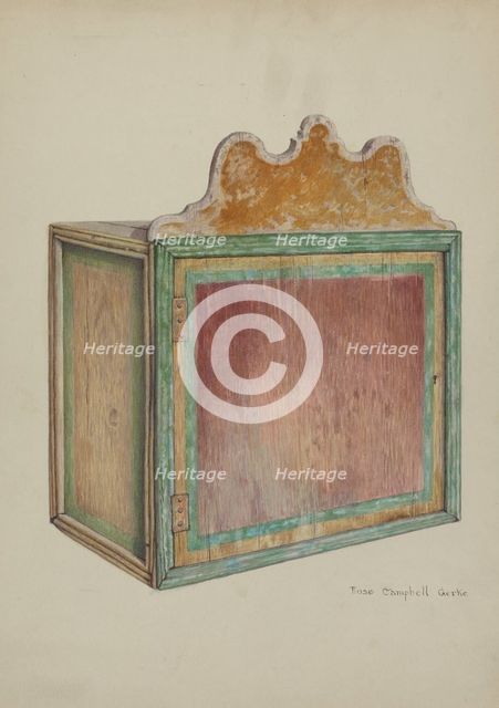 Wooden Cabinet for Music, c. 1938. Creator: Rose Campbell-Gerke.