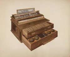 Wooden Cash Register, c. 1942. Creator: Wilbur M Rice