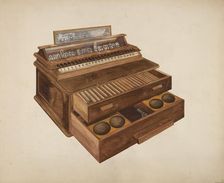 Wooden Cash Register, c. 1942. Creator: Wilbur M Rice