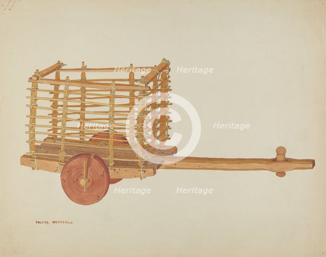 Wooden Cart, c. 1936. Creator: Tulita Westfall.