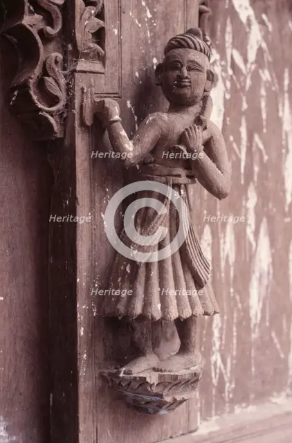 Wooden carving, Udaipur, India, 1988.  Creator: Amanda Waite.