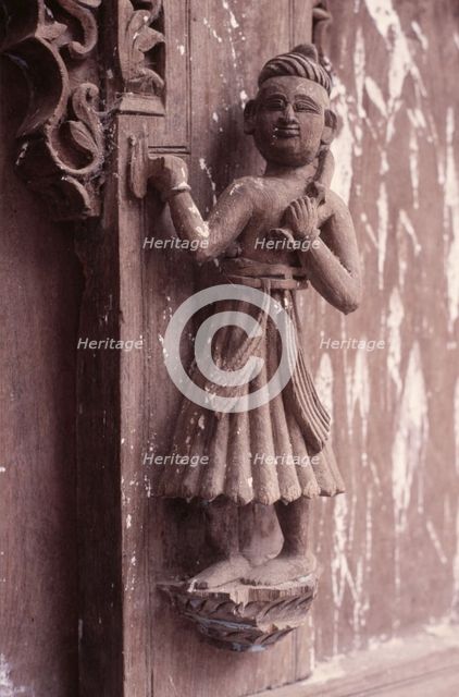 Wooden carving, Udaipur, India, 1988.  Creator: Amanda Waite.