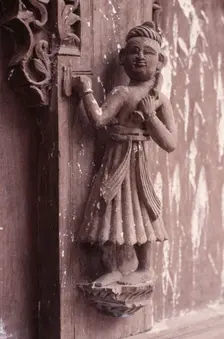Wooden carving, Udaipur, India, 1988. Creator: Amanda Waite