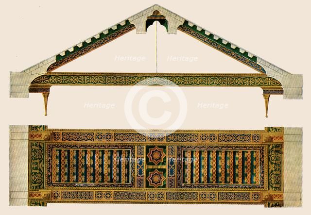 Wooden ceiling in the nave of Monreale Cathedral, Palermo, Sicily, Italy, (1928). Creator: Unknown.