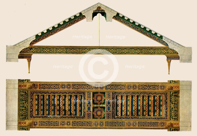 Wooden ceiling in the nave of Monreale Cathedral, Palermo, Sicily, Italy, (1928). Creator: Unknown.