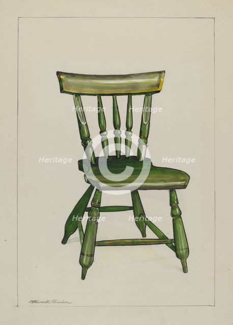 Wooden Chair, c. 1937. Creator: Florence Truelson.