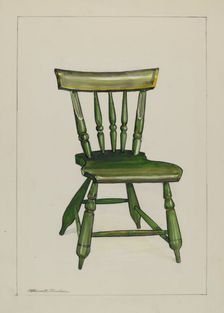 Wooden Chair, c. 1937. Creator: Florence Truelson