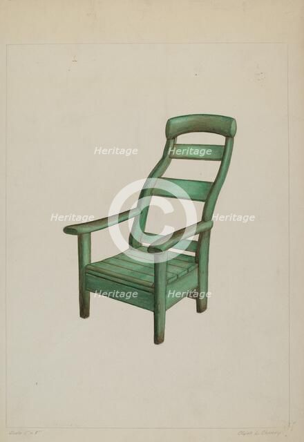 Wooden Chair, c. 1938. Creator: Clyde L. Cheney.
