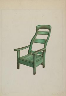 Wooden Chair, c. 1938. Creator: Clyde L. Cheney