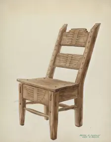 Wooden Chair, c. 1939. Creator: Majel G. Claflin