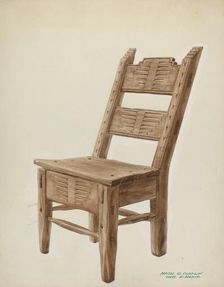 Wooden Chair, c. 1939. Creator: Majel G. Claflin