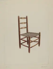 Wooden chair, probably 1938. Creator: Clyde L. Cheney