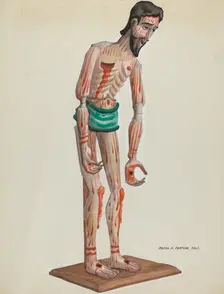 Wooden Christo, Painted (Front view), c. 1937. Creator: Majel G. Claflin