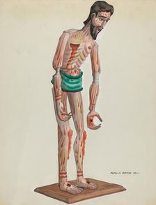 Wooden Christo, Painted (Front view), c. 1937. Creator: Majel G. Claflin