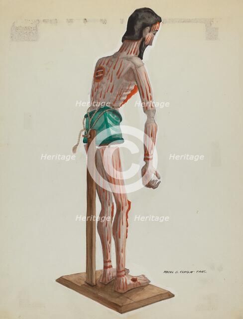 Wooden Christo, Painted (Side view), c. 1937. Creator: Majel G. Claflin.