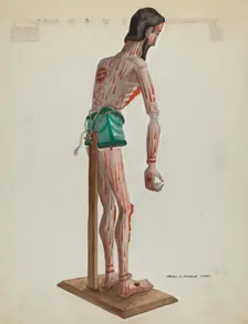 Wooden Christo, Painted (Side view), c. 1937. Creator: Majel G. Claflin