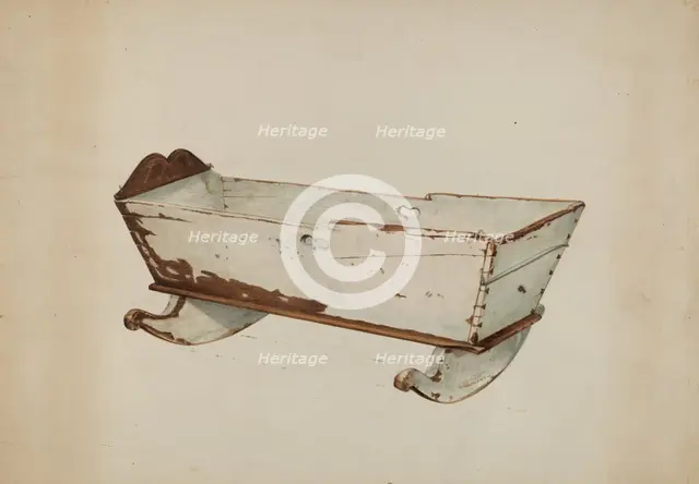 Wooden Cradle, c. 1938. Creator: Arthur Stewart.