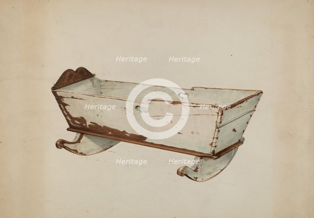 Wooden Cradle, c. 1938. Creator: Arthur Stewart.