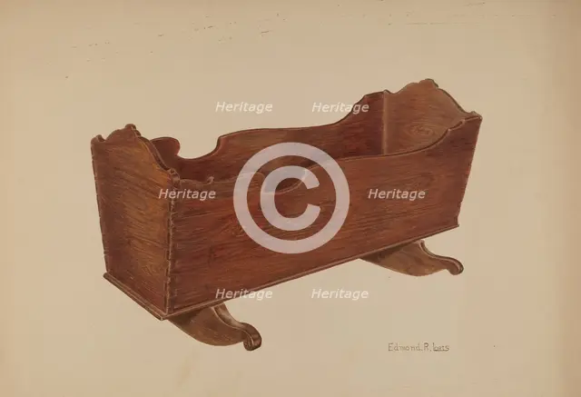 Wooden Cradle, c. 1938. Creator: Edmond Lorts.