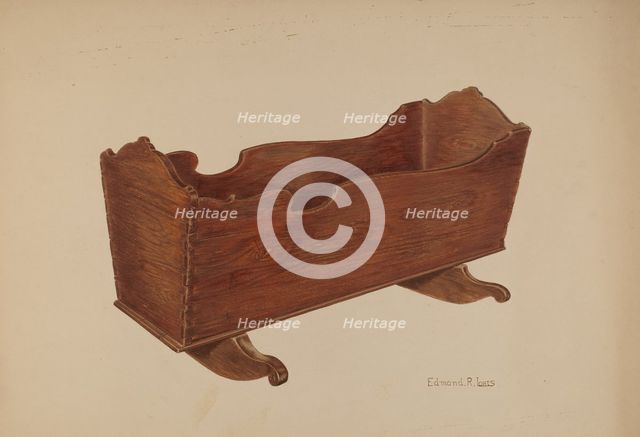Wooden Cradle, c. 1938. Creator: Edmond Lorts.