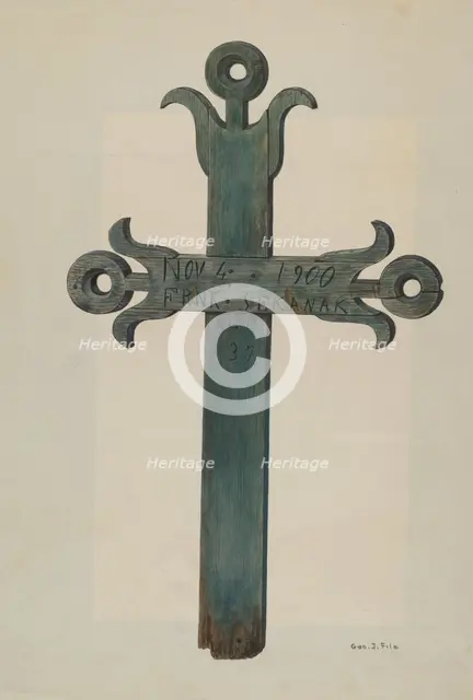 Wooden Cross, c. 1940. Creator: George File.