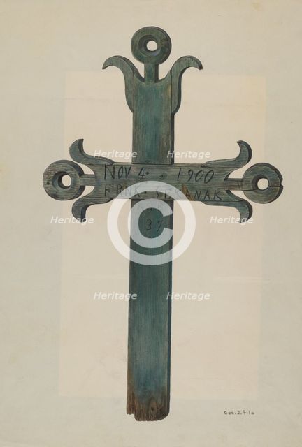 Wooden Cross, c. 1940. Creator: George File.