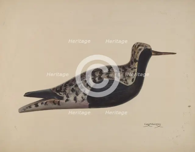 Wooden Decoy, c. 1937. Creator: Chris Makrenos.