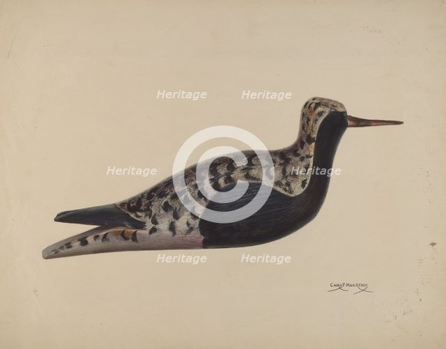 Wooden Decoy, c. 1937. Creator: Chris Makrenos.
