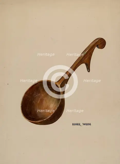 Wooden Dipper, 1935/1942. Creator: Elmer Weise.