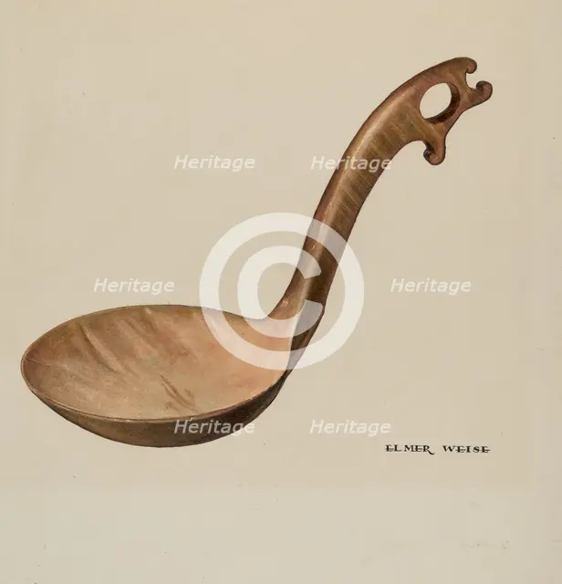 Wooden Dipper, c. 1938. Creator: Elmer Weise.