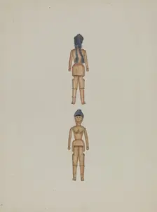 Wooden Doll, c. 1937. Creator: Evelyn Bailey