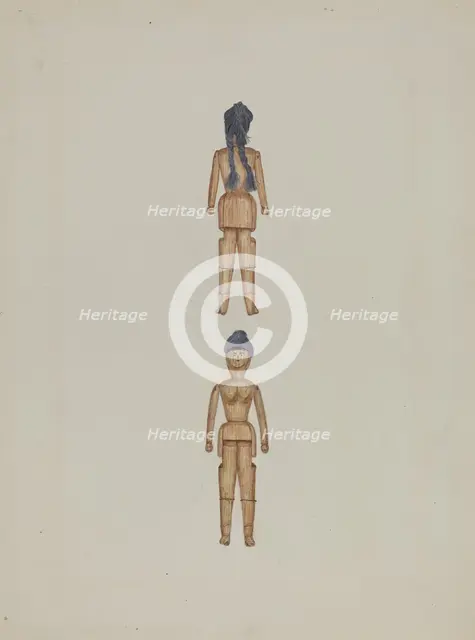 Wooden Doll, c. 1937. Creator: Evelyn Bailey.