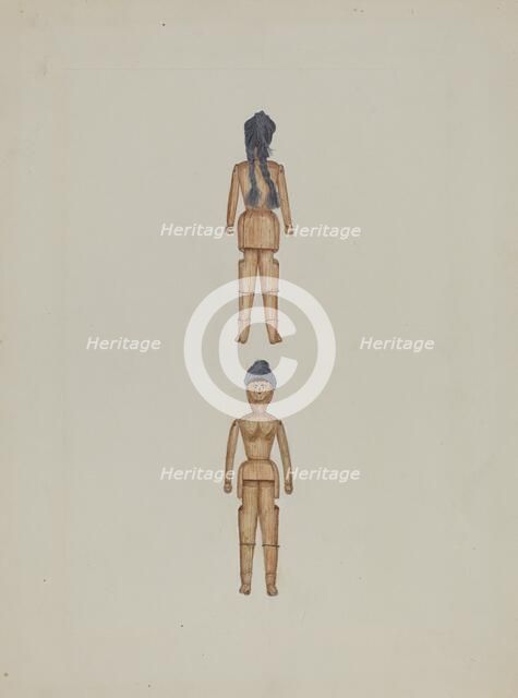 Wooden Doll, c. 1937. Creator: Evelyn Bailey.