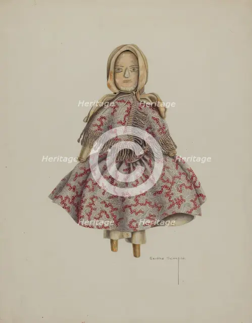 Wooden Doll, c. 1938. Creator: Bertha Semple.