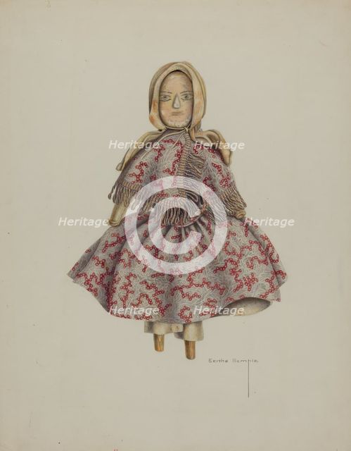 Wooden Doll, c. 1938. Creator: Bertha Semple.