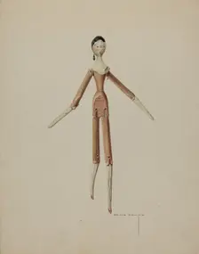 Wooden Doll, c. 1939. Creator: Bertha Semple