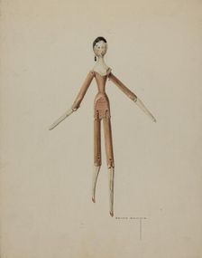 Wooden Doll, c. 1939. Creator: Bertha Semple