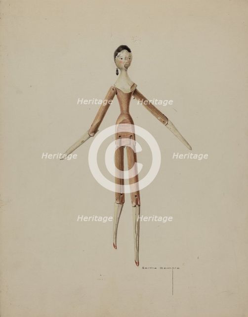 Wooden Doll, c. 1939. Creator: Bertha Semple.