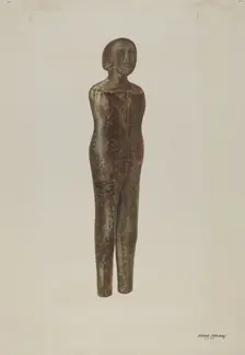 Wooden Doll, c. 1940. Creator: Lionel Ritchey