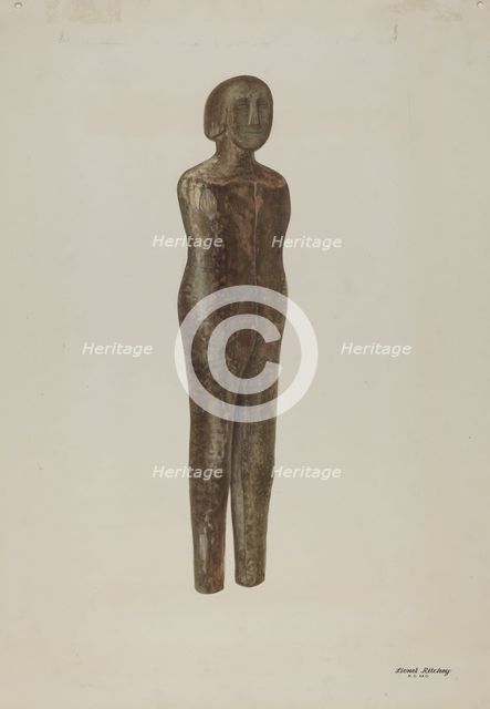 Wooden Doll, c. 1940. Creator: Lionel Ritchey.