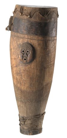 Wooden drum used on the Sea Islands, South Carolina, 19th century. Creator: Unknown