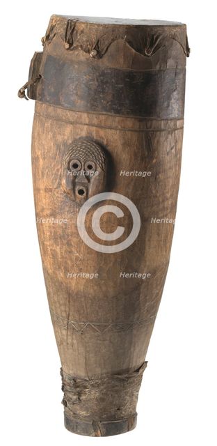 Wooden drum used on the Sea Islands, South Carolina, 19th century. Creator: Unknown.