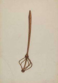Wooden Egg Beater, c. 1940. Creator: Luther D. Wenrich