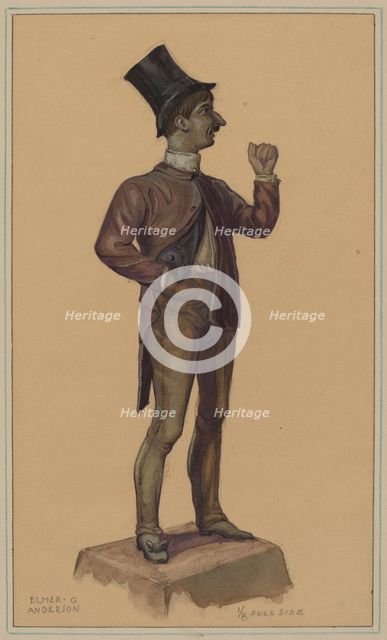 Wooden Figure, c. 1936. Creator: Elmer G Anderson.