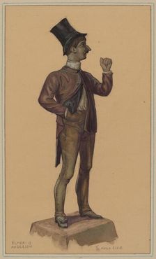 Wooden Figure, c. 1936. Creator: Elmer G Anderson