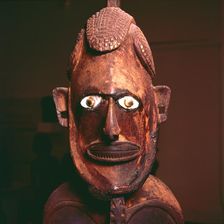 Wooden figure from New Ireland, Melanesia