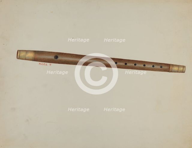 Wooden Fife, c. 1937. Creator: Margaret Stottlemeyer.