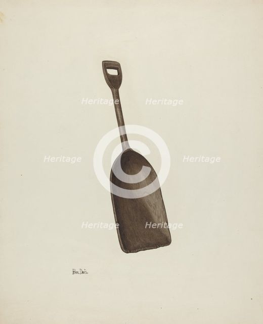 Wooden Grain Shovel, c. 1941. Creator: Pearl Davis.